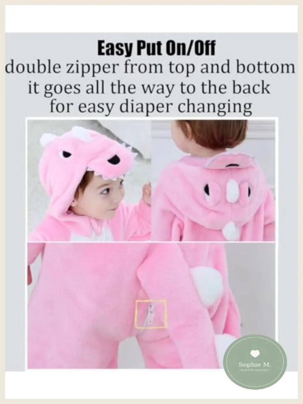 Baby Animal Costume Romper, Flannel Zipper Onesie, Halloween Outfit